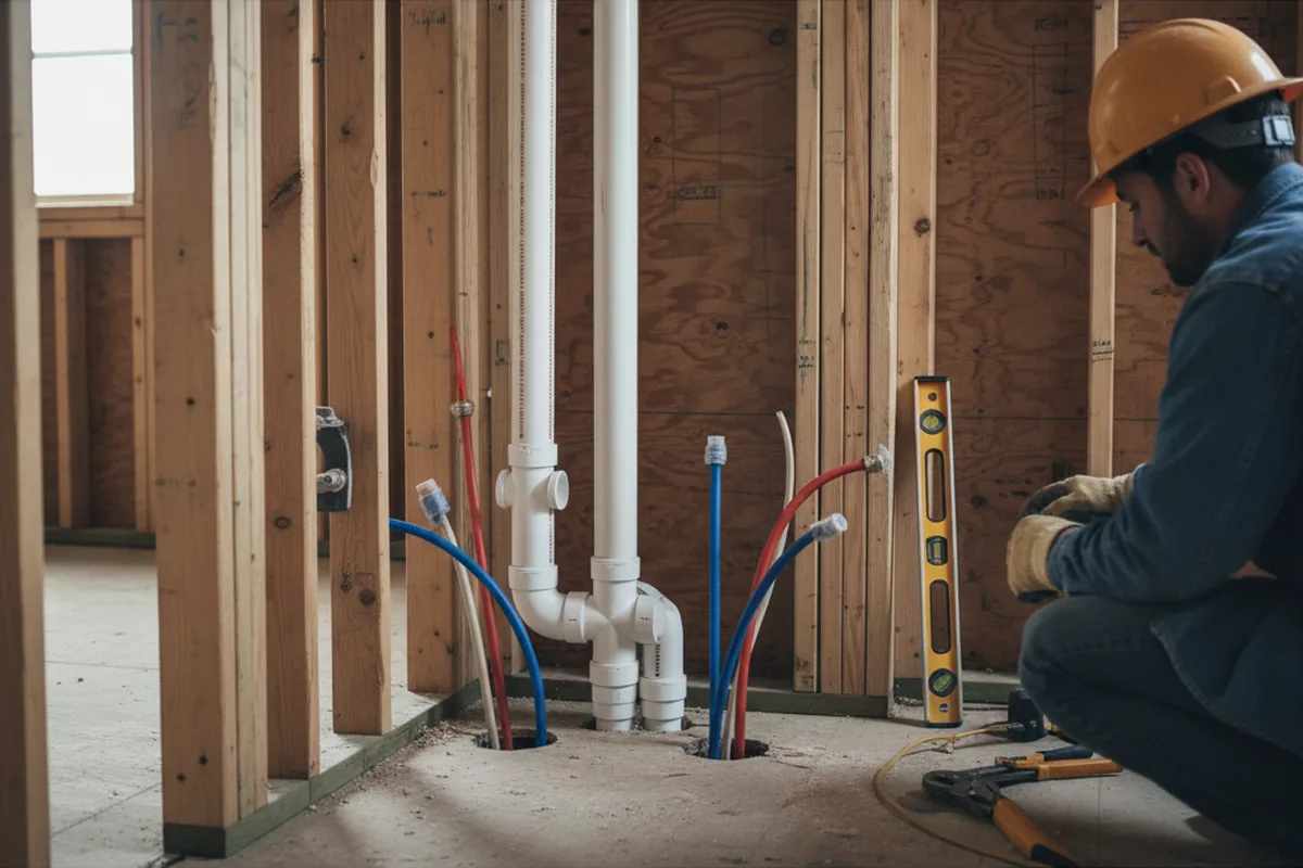 Drain and supply rough-in during Leak Detection in Eagle